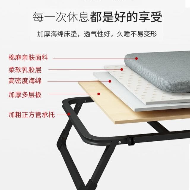 午休折疊床單人行軍床多功能醫院陪護床簡易便攜家用辦公室海綿床