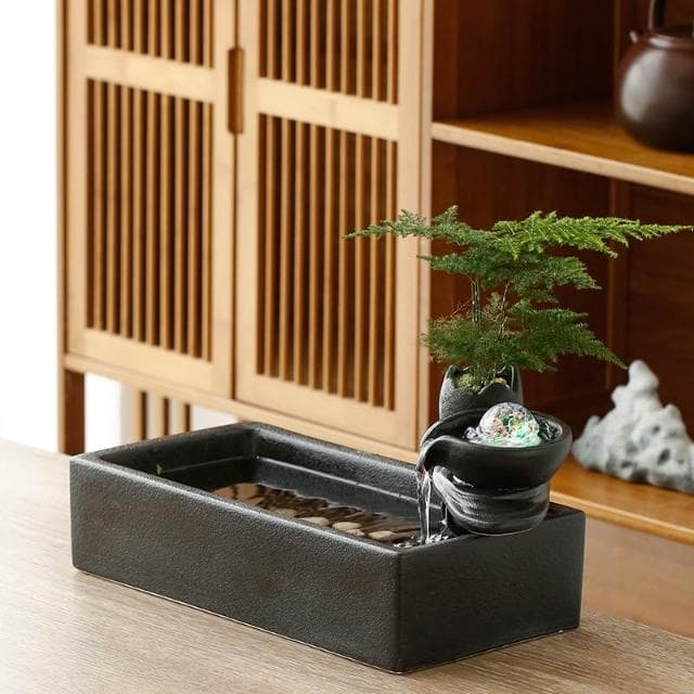 創意流水生財迴圈水招財辦公室桌面裝飾品茶几噴泉小擺件開業禮物