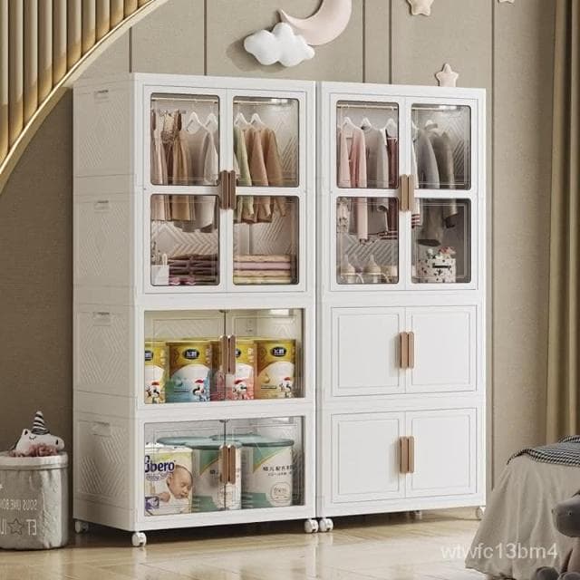 兒童衣櫃寶寶衣服收納箱嬰兒衣櫥傢用大容量儲物櫃零食玩具收納櫃/破損補寄*精選