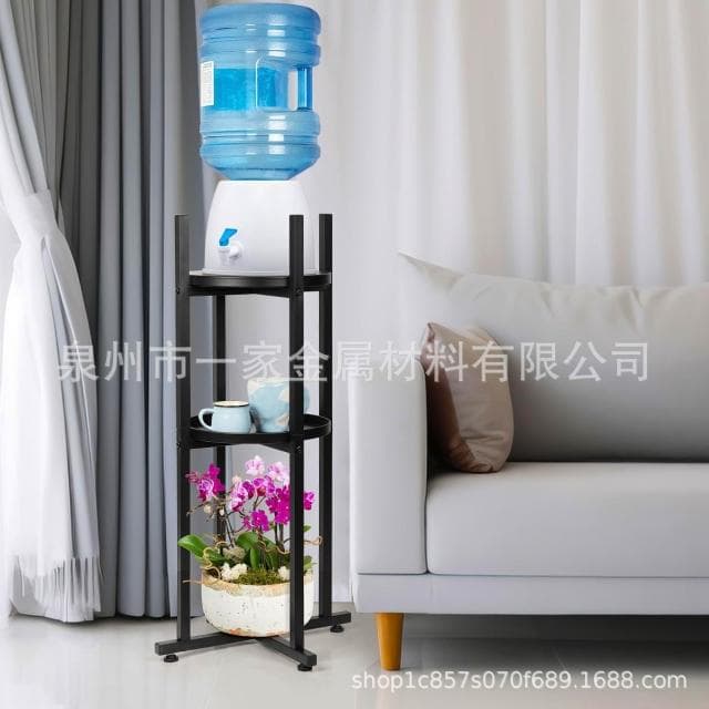 飲水機支架金屬多層植物支架三層落地盆栽花架多層圓盤置物架