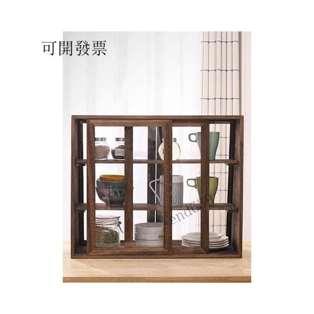 👍免運 🎉防塵櫃 廚房收納櫃 簡易書架 儲物櫃實木展示櫃 茶盃茶具防塵櫃 化妝品器皿餐邊櫃 置物架 收納櫃 碗櫃