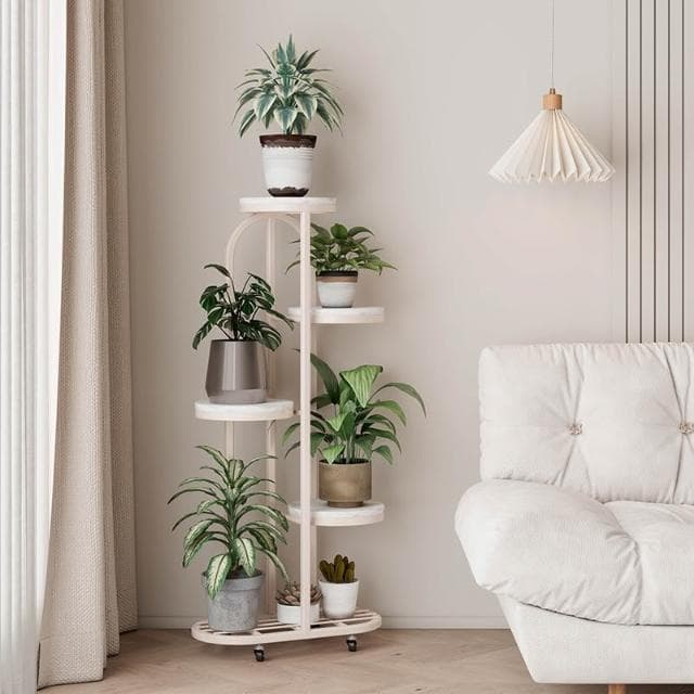 免運｜花架奶油風簡約落地式可移動綠蘿多層置物架小戶型客廳陽台花盆架花架盆栽架 多肉植物架 陽台花架 陽台落地式花盆架