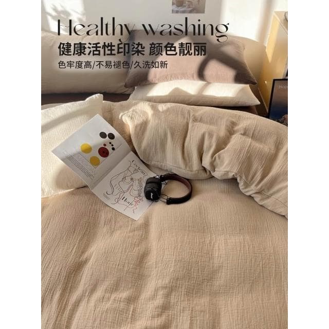 四件套床單被套罩泡泡紗宿舍床上三件套床品非全棉純棉2025新款春