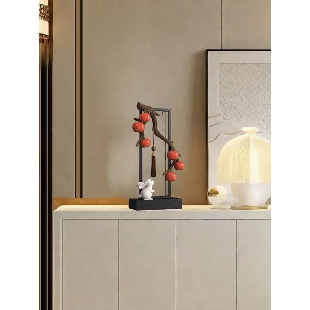 柿柿如意柿子家居飾品玄關櫃擺件新中式客廳酒櫃裝飾喬遷之喜禮物