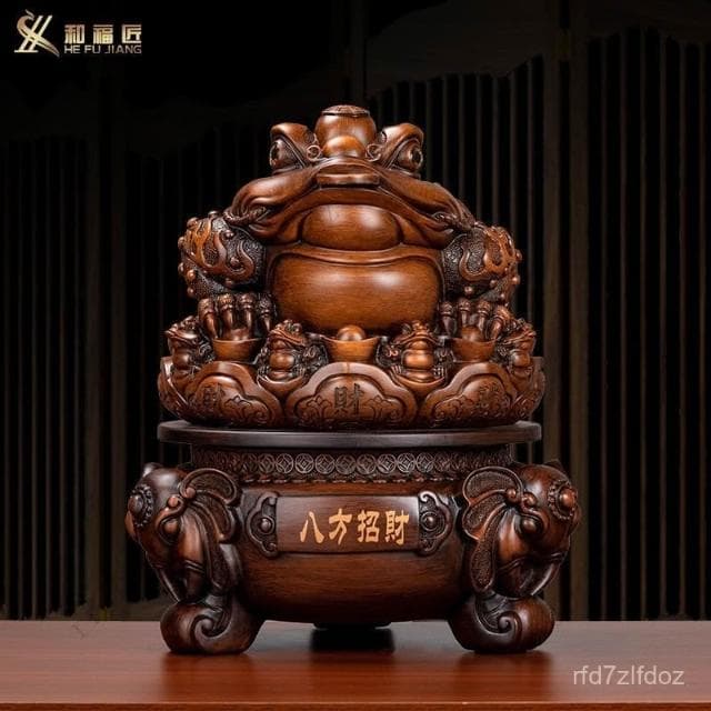 金蟾招財擺件大號金蟬老闆辦公室桌面收銀臺蟾蜍公司開業送人禮品 開店送禮 入厝禮物 金蟾擺件 風水擺件 招財擺飾 店鋪擺飾