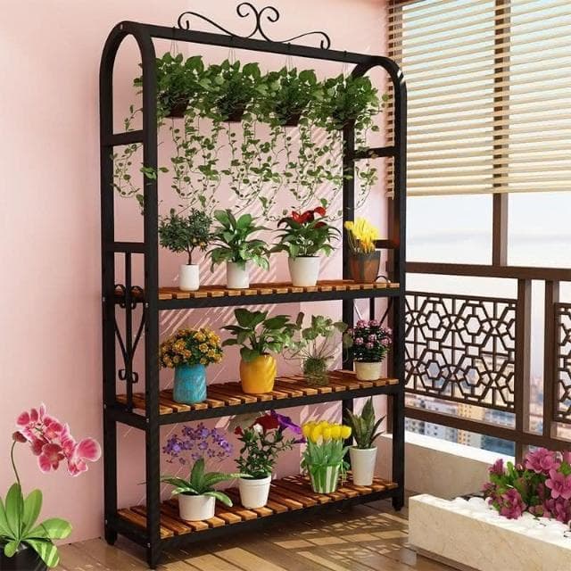 花架 盆栽架 植物架 多肉花架置物架陽臺花架省空間多層落地式鐵藝可移動室內多功能
