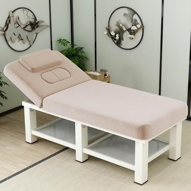 #美容床美容院按摩床推拿床家用理療床帶洞折疊紋繡美體火錦