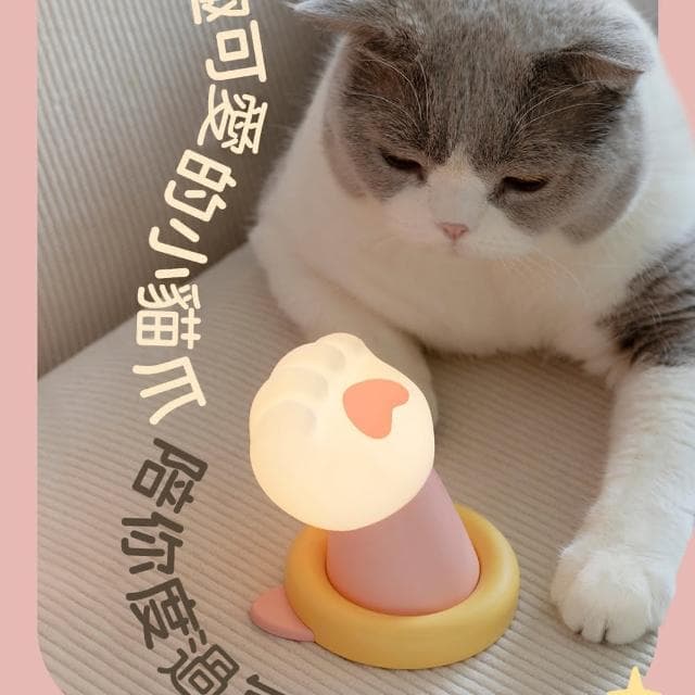 招財萌爪 伸出貓爪小夜燈 擊掌磁吸燈 (USB充電) 招財萌爪小夜燈 磁吸小夜燈 貓爪小夜燈 交換禮物 伸出援手圓手燈