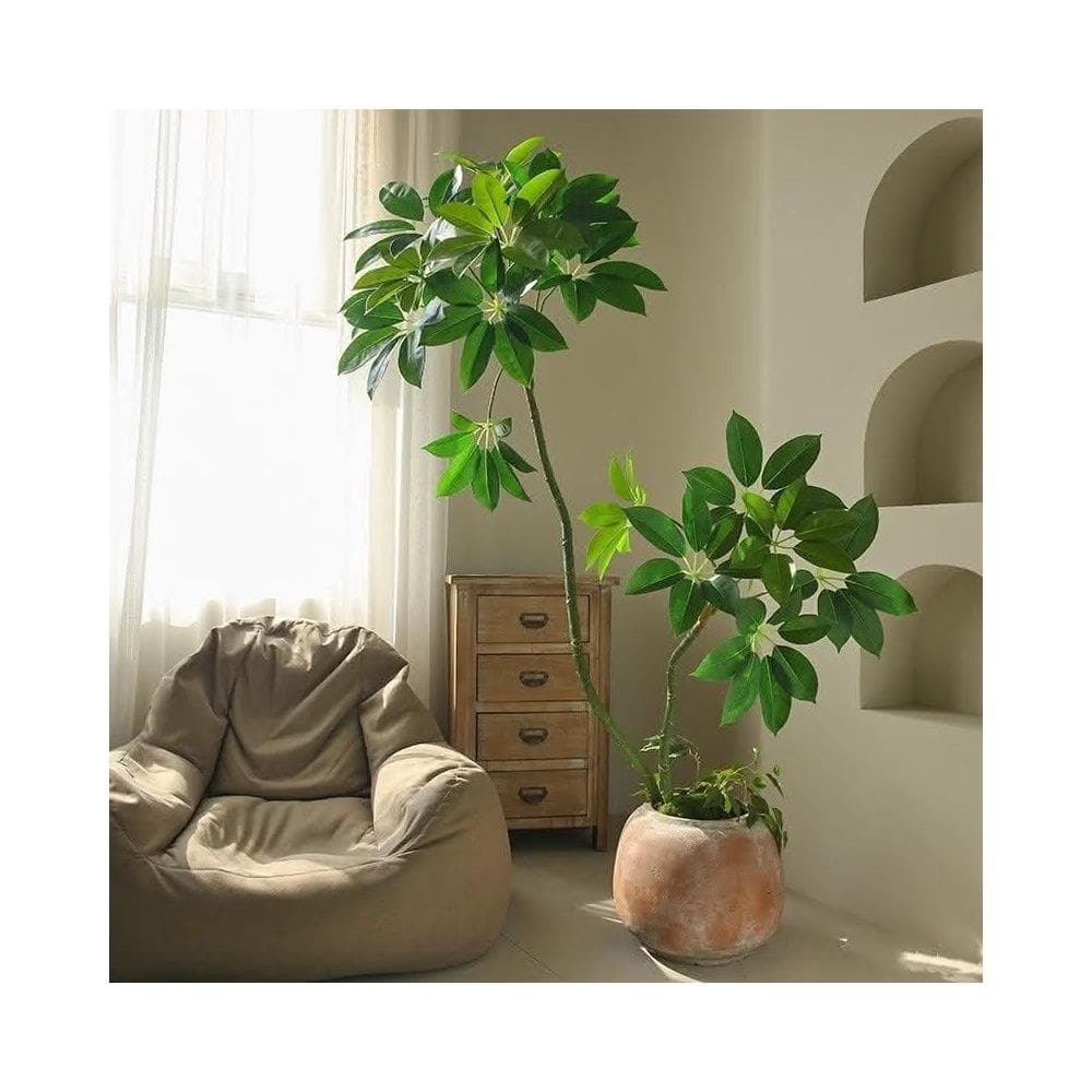 北歐ins風仿真綠植保羅大葉傘植物盆栽室內客廳裝飾假樹落地擺件