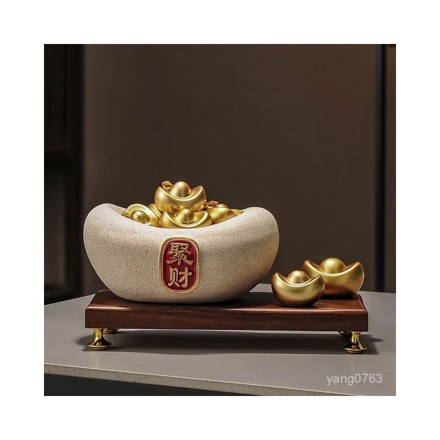 熱銷 辦公室元寶聚寶盆擺件招財聚財客廳玄關屏風酒櫃裝飾開業喬遷禮物 招財 招財擺飾 擺飾 聚寶盆 招財擺件