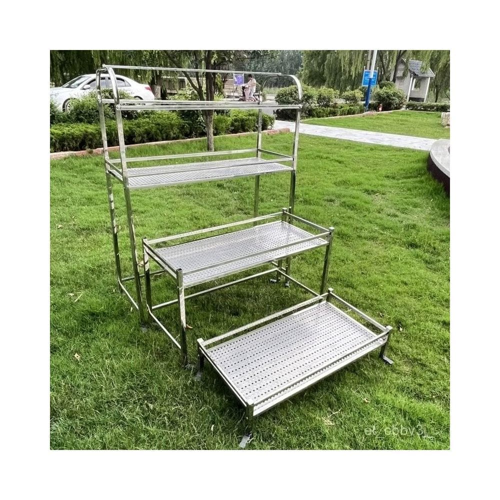 熱賣💕不銹鋼陽臺戶外清倉新款多肉花盆架多層階梯式落地可移動帶輪花架 花架 盆栽架 陽臺花架 園藝花架 多肉植物架