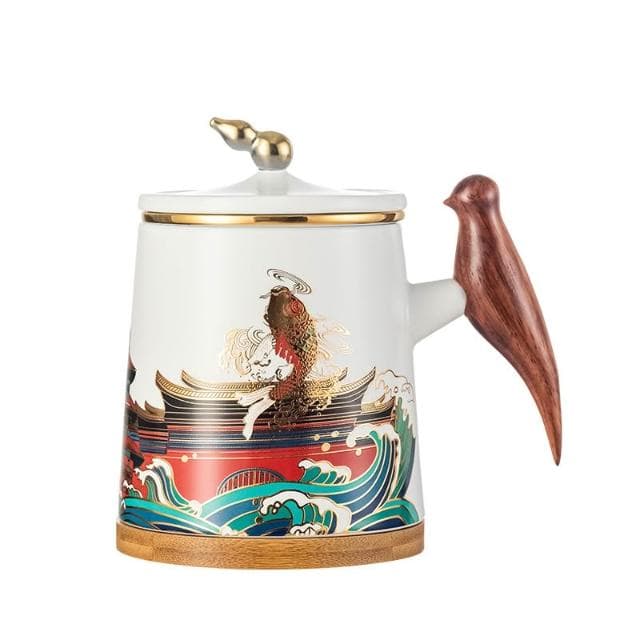 陶瓷泡茶杯茶水分離杯帶蓋辦公杯過濾馬克杯生日禮物伴手禮品