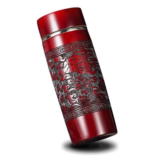 保温杯高档实木浮雕男茶杯商务送礼送长辈送领导实用水杯定制刻字