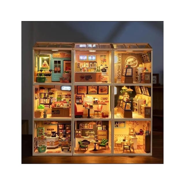 超級世界商店 含燈 diy手工小屋積木拼圖 拼裝 生日禮物 桌面擺件裝飾
