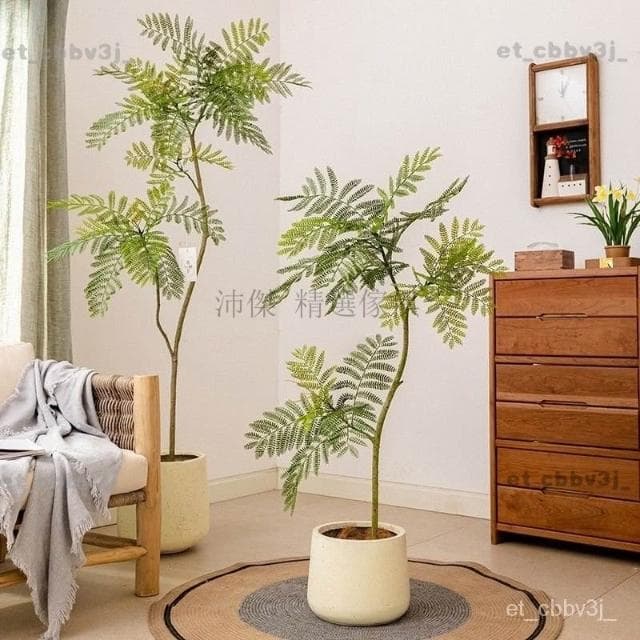 熱賣🌈藍花楹仿真綠植高端室內客廳門店網紅ins風裝飾大型落地盆栽仿生 盆栽 居傢裝飾 仿真植物 人造樹 假樹 假植物