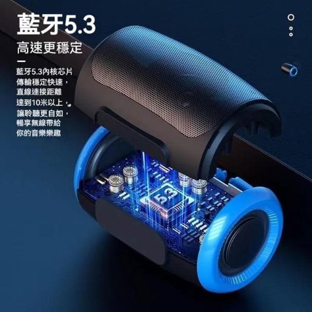 台灣出貨 藍芽5.3TWS雙串聯藍芽音響 藍芽喇叭 無線重低音音箱電腦喇叭運動戶外喇叭藍芽音箱 藍芽小喇叭超長續航