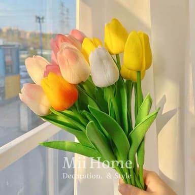Mii厝邊  韓系ins質感仿真花 假花鬱金香 郁金香 假花花瓶 拍照道具 居家擺設 禮物情人節花束拍照佈置