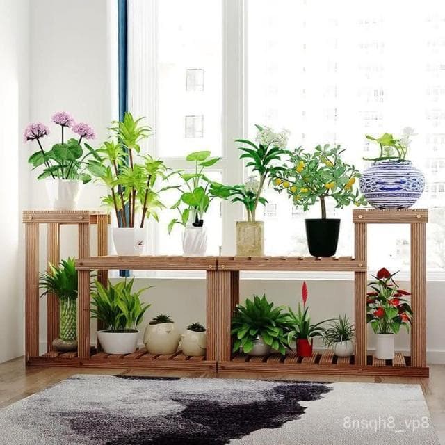 廠家直發 花架客廳 魚缸花架子多層 陽臺落地式實木盆栽植物室內置物架