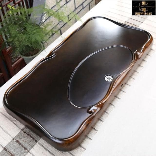 黑檀木茶盤 泡茶盤 茶台 茶托 茶盤 茶台 茶具 茶臺 茶具組 實木功夫茶具套裝 大小號黑檀木長方形茶臺 茶海 茶托盤
