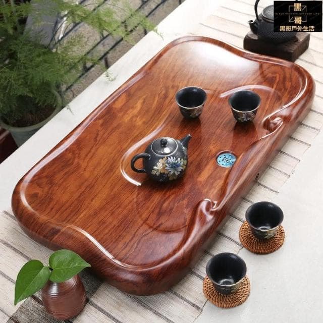 黑檀木茶盤 泡茶盤 茶台 茶托 茶盤 茶台 茶具 茶臺 茶具組 實木功夫茶具套裝 大小號黑檀木長方形茶臺 茶海 茶托盤