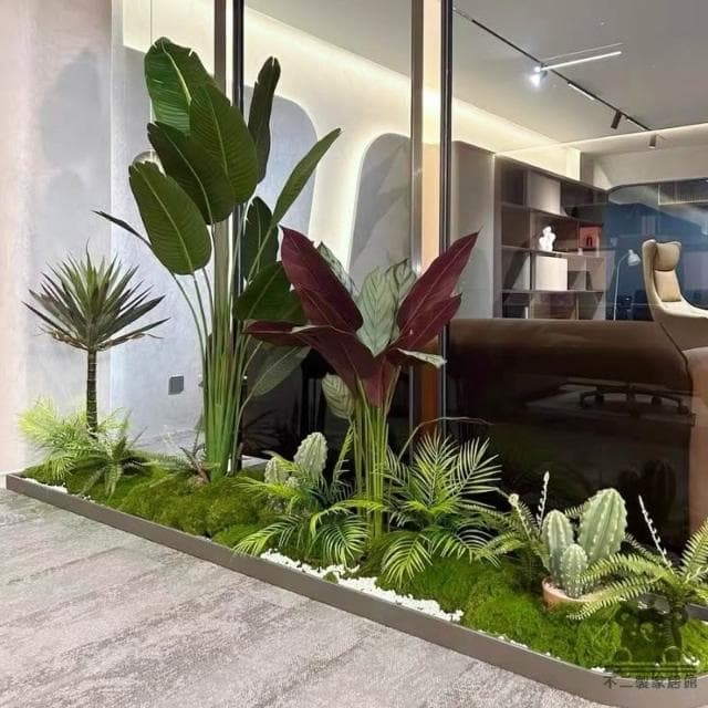 復古仿真 宅配免運 仿真盆栽 大型落地仿生綠植 輕奢設計 景觀櫥窗裝飾 盆景擺件 大型網紅櫥窗裝飾 綠化植物LLH