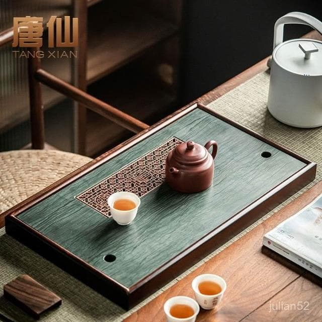 茶盤 實木小型茶臺 泡茶盤 茶臺  茶臺 茶具 茶臺 茶具組茶盤陶瓷蓄水幹泡臺簡約輕奢長方形儲水託盤小型茶幾茶海功夫茶具