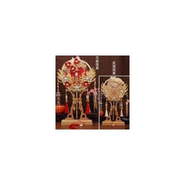 婚禮禮物 雙色雙面新娘中式婚禮團扇 喜扇 手工diy 成品結婚送朋友送閨蜜婚慶禮物