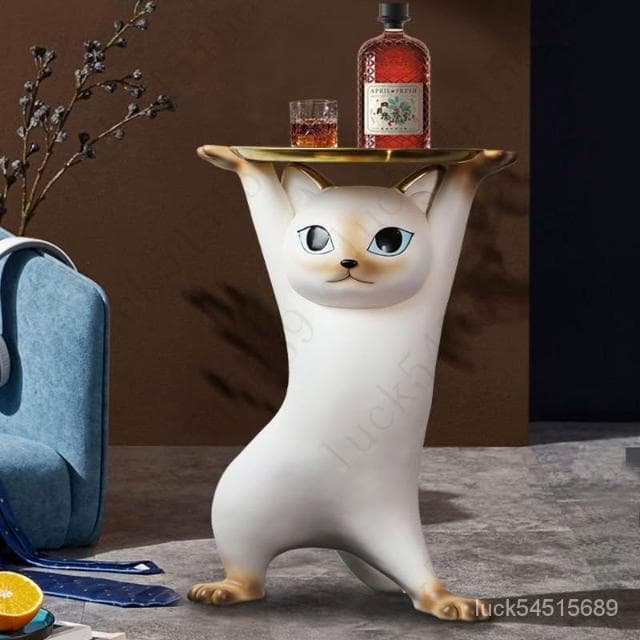 精選 免運#破損補發~沙鵰妖嬈貓客廳落地沙發旁邊的大型裝飾擺件喬遷新居暖房搬傢禮物 YKM4