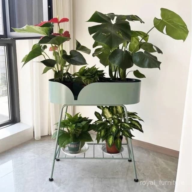 北歐陽臺鐵藝花架子網紅客廳花架置物架落地盆栽架子落地式植物架 WPQ0