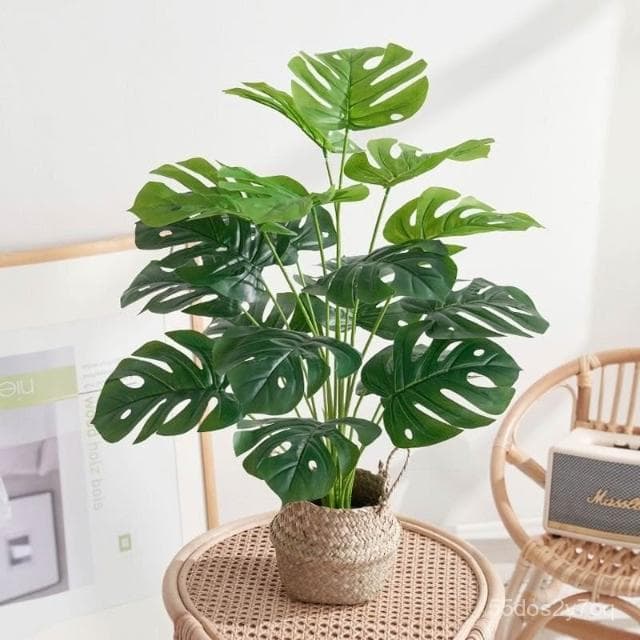 免運🚛北歐ins風仿真植物🌼客廳仿真綠植龜背竹小盆栽 假綠植擺件 裝飾假花仿真花擺設 綠植裝飾擺件 擺飾假花