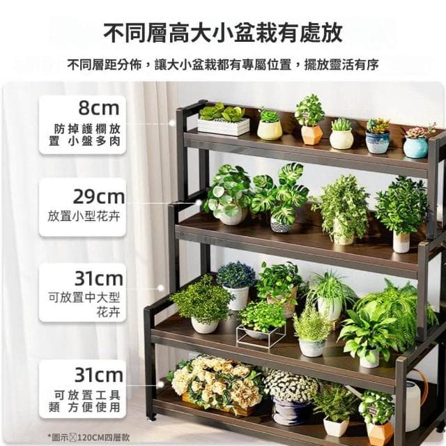 GUJIA顧家 花架  盆栽架 植物架 鐵藝花架 陽臺花架 花盆架 陽臺落地式 多層花架 加固擋板 粗實鋼架