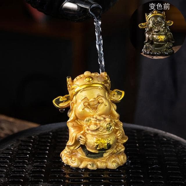 四季風家居 創意變色柿子茶寵可養仿真水果如意白菜財神茶具擺件茶盤裝飾茶玩