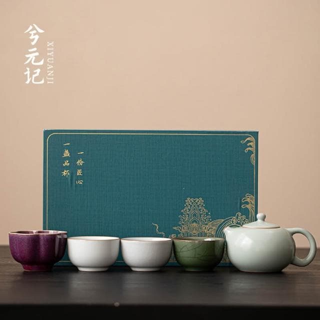 五大名窯一壺四杯茶具套裝禮盒送長輩老師伴手禮品文創生日禮物