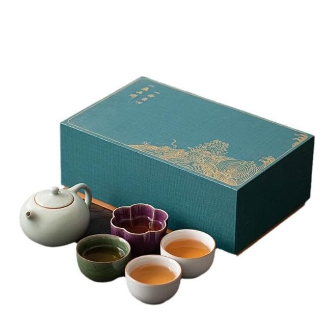 五大名窯一壺四杯茶具套裝禮盒送長輩老師伴手禮品文創生日禮物