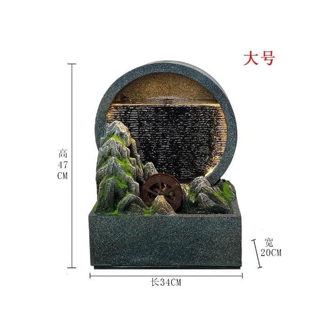 簡約假山流水擺件招財水幕迴圈水客廳玄關入戶風水輪開業喬遷禮物