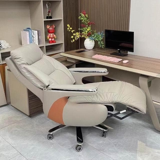 老闆椅 大班椅 電動老闆椅現代真皮辦公可躺椅電腦椅按摩全自動書房多功能大班椅