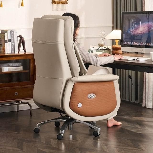 老闆椅 大班椅 電動老闆椅真皮辦公室舒適久坐電腦椅可躺商務大班椅按摩辦公椅子