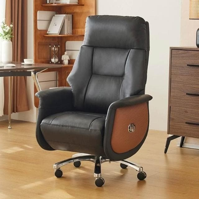 老闆椅 大班椅 電動老闆椅真皮辦公室舒適久坐電腦椅可躺商務大班椅按摩辦公椅子