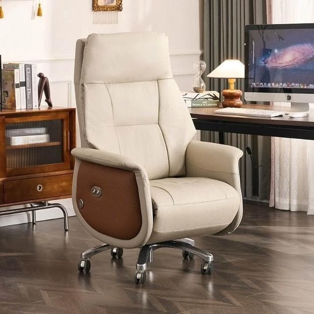 老闆椅 大班椅 電動老闆椅真皮辦公室舒適久坐電腦椅可躺商務大班椅按摩辦公椅子