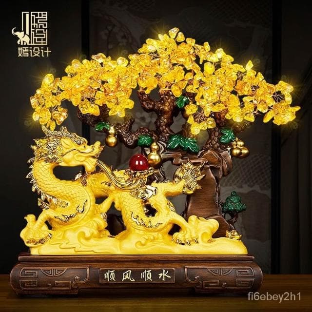 黃水晶 玄關擺飾 開店送禮 招財擺件 入厝禮物 招財鹿 發財樹 開幕送禮 家居擺飾 招財貓