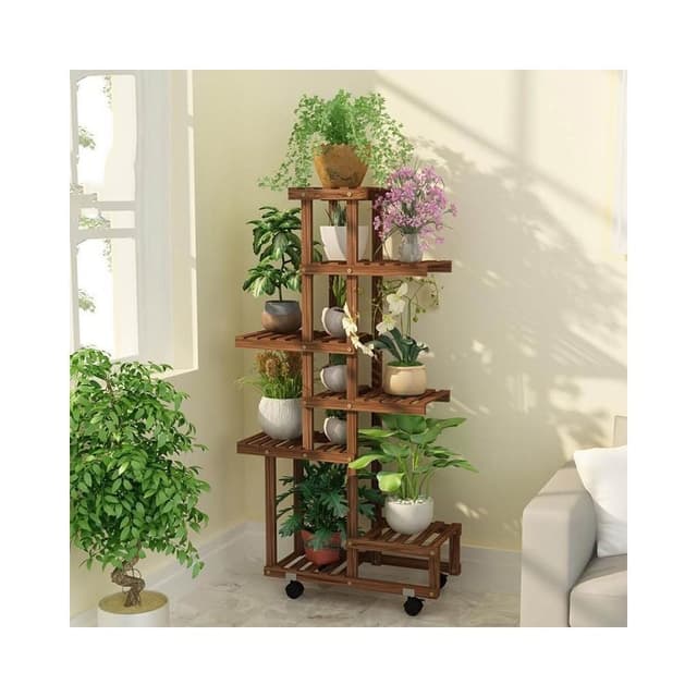 🌷熱銷花架 帶輪可移動植物架 多層室內客廳陽台置物架 多肉綠蘿移動花架 特價植物架 花盆架 落地式盆栽架