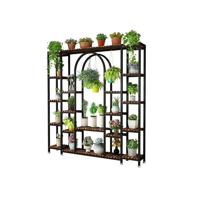 花架 花盆架 盆栽架 落地式花盆架 多層陽台置物架 鐵藝室內花盆架 綠蘿多肉植物架 實木置物架
