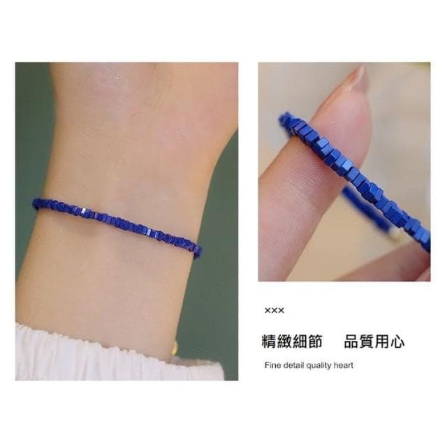 【開運堂】２ｍｍ優化藍石轉運珠女手鍊男手串招財學生日禮物性冷淡風潮復古個性風情人節聖誕節情侶閨密****