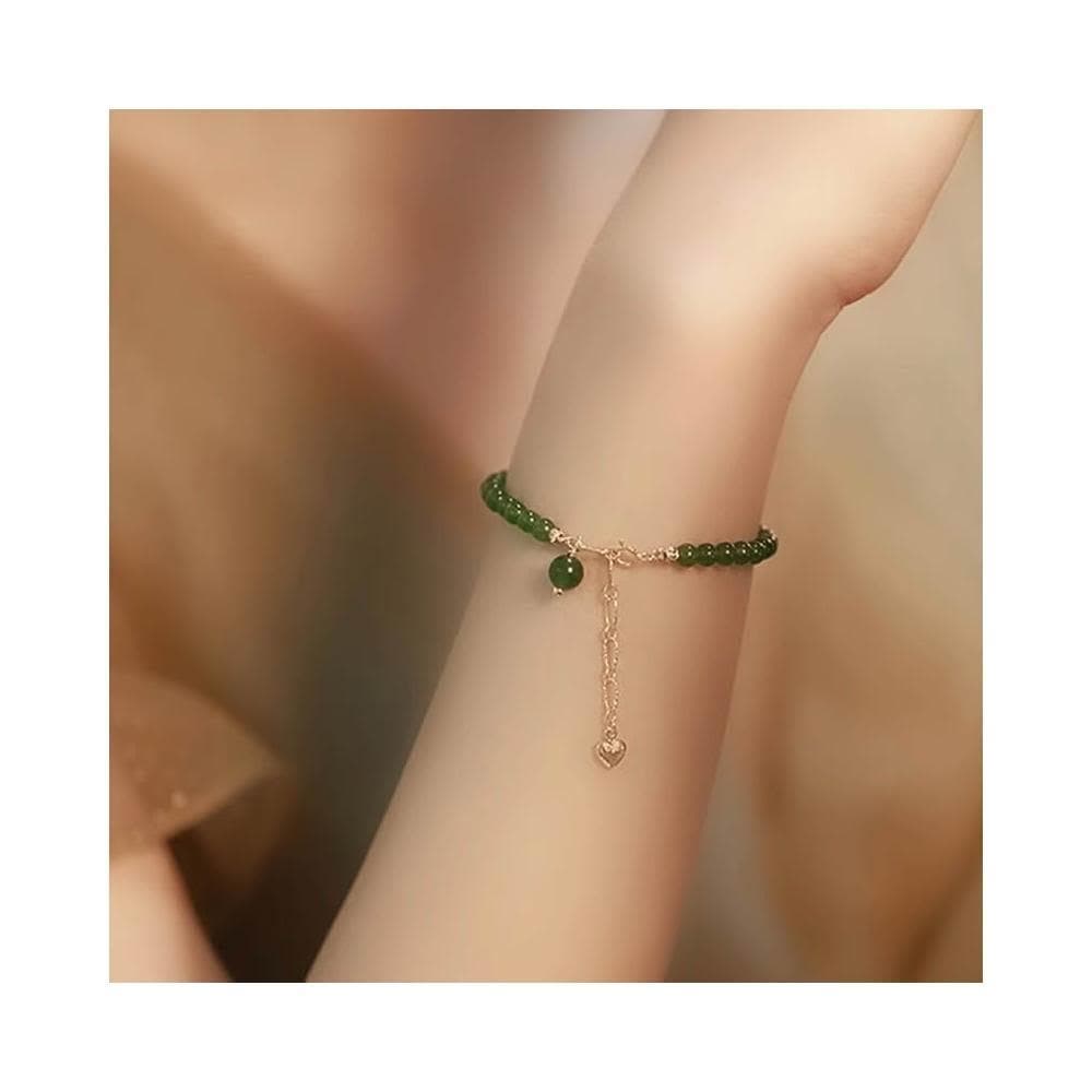【開運堂】「綠籬」天然綠玉髓手鍊女款顯白復古綠葡萄手串 開運堂