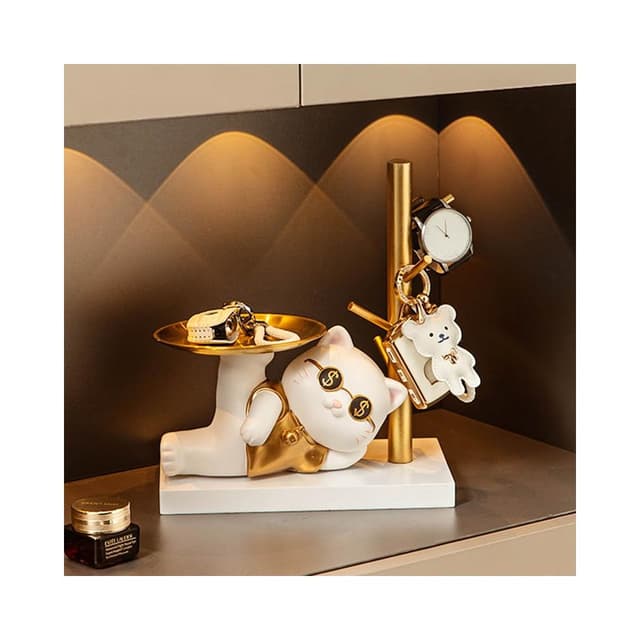 招財貓 玄關收納 鑰匙收納 （裝飾品擺件 家居裝飾 客廳擺設 喬遷禮品 酒櫃裝飾品 交換禮物）