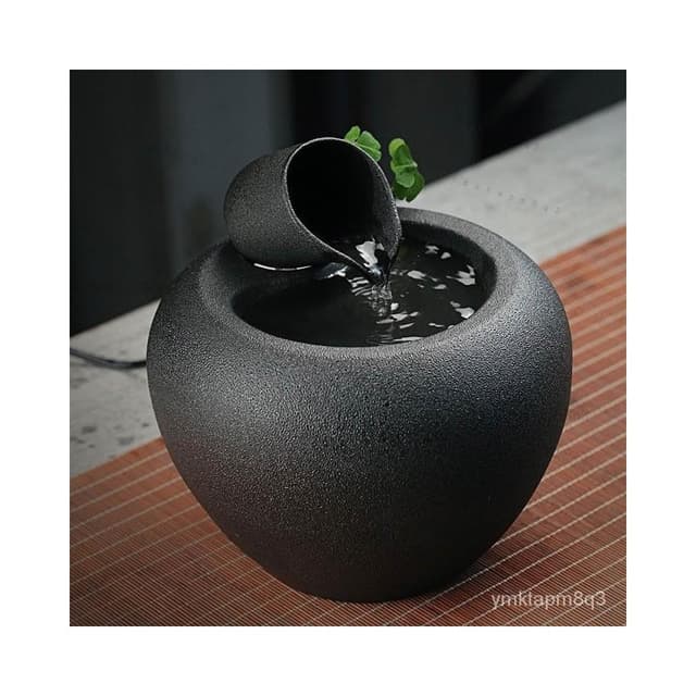 流水聚寶盆 流水盆 流水擺件 招財聚寶盆 陶瓷水缸 流水造景 客廳 辦公室招財擺件 開運 開幕送禮 入厝禮物
