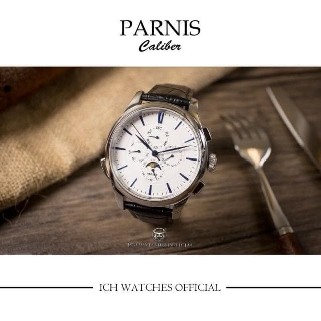 ICHco 實體門市 瑞士PARNIS CALIBER系列多功能月像機械錶-飛行錶大飛小王子運動錶潛水錶男錶女錶生日禮物情侶錶