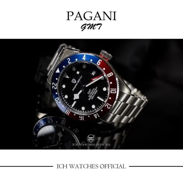 【Pagani 帕加尼】ICHco 實體門市 美國 PAGANI DESIGN GMT系列男錶機械錶-手錶潛水錶第二時區運動錶生日禮物情人節禮物父親節禮物