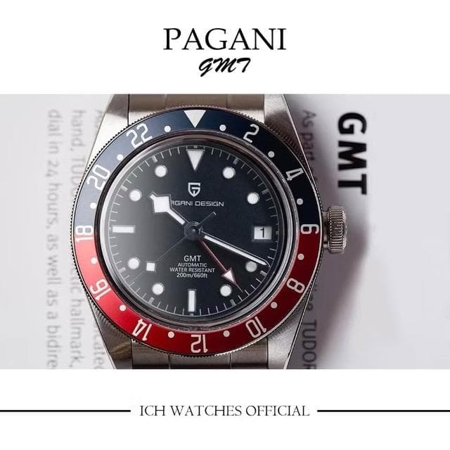 【Pagani 帕加尼】ICHco 實體門市 美國 PAGANI DESIGN GMT系列男錶機械錶-手錶潛水錶第二時區運動錶生日禮物情人節禮物父親節禮物