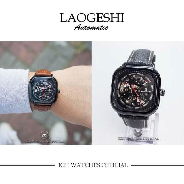 ICHco 實體門市 Laogeshi 方形工業風機械錶-石英錶潛水錶七個星期五男錶女錶情侶錶學生錶運動錶情人節禮物生日禮物父親節禮物